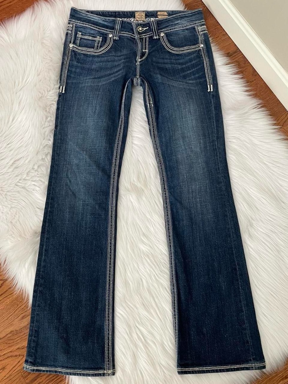 Y2K boot cut jeans with rhinestones by Studio 5